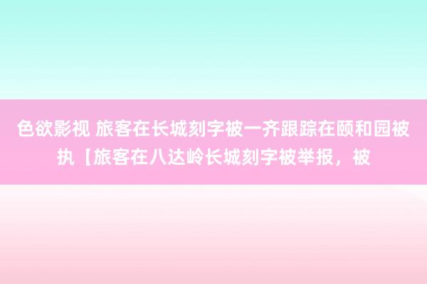 色欲影视 旅客在长城刻字被一齐跟踪在颐和园被执【旅客在八达岭长城刻字被举报，被