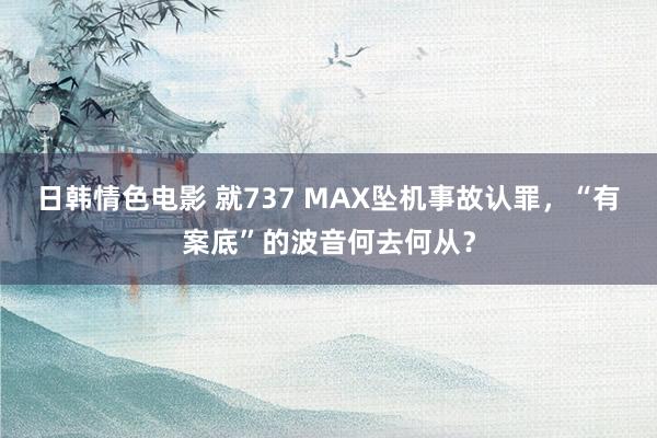 日韩情色电影 就737 MAX坠机事故认罪，“有案底”的波音何去何从？