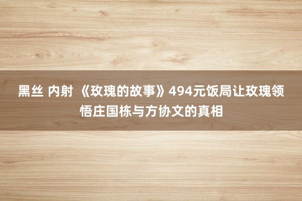 黑丝 内射 《玫瑰的故事》494元饭局让玫瑰领悟庄国栋与方协文的真相