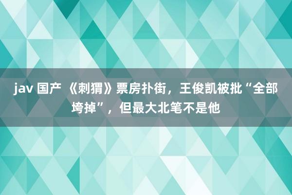 jav 国产 《刺猬》票房扑街，王俊凯被批“全部垮掉”，但最大北笔不是他