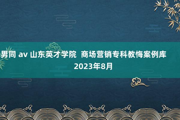 男同 av 山东英才学院  商场营销专科教悔案例库         2023年8月