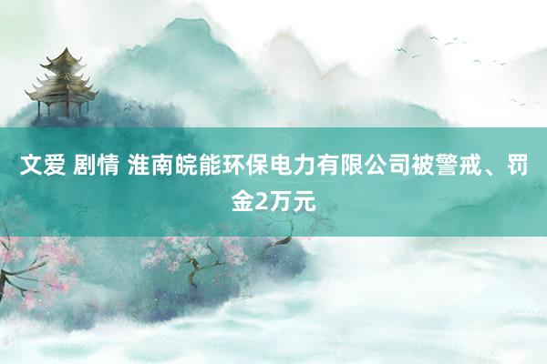 文爱 剧情 淮南皖能环保电力有限公司被警戒、罚金2万元