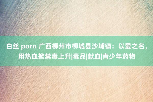 白丝 porn 广西柳州市柳城县沙埔镇：以爱之名，用热血掀禁毒上升|毒品|献血|青少年药物