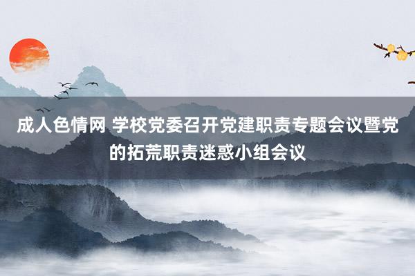 成人色情网 学校党委召开党建职责专题会议暨党的拓荒职责迷惑小组会议